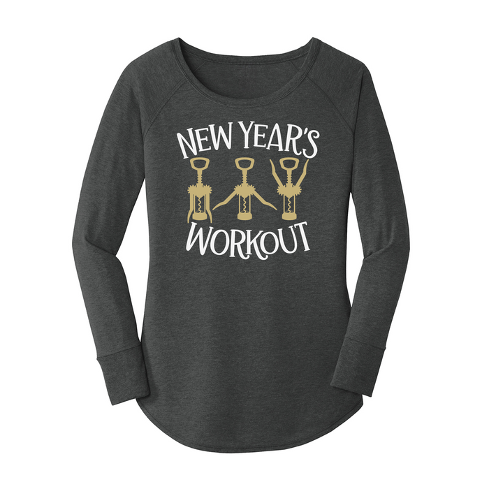 Womens X-Small Dark Heather Gray Long Sleeve Tunic Tee