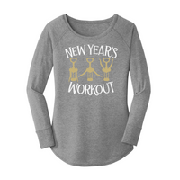 Womens X-Small Grey Long Sleeve Tunic Tee
