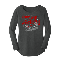 Womens X-Small Dark Heather Gray Long Sleeve Tunic Tee