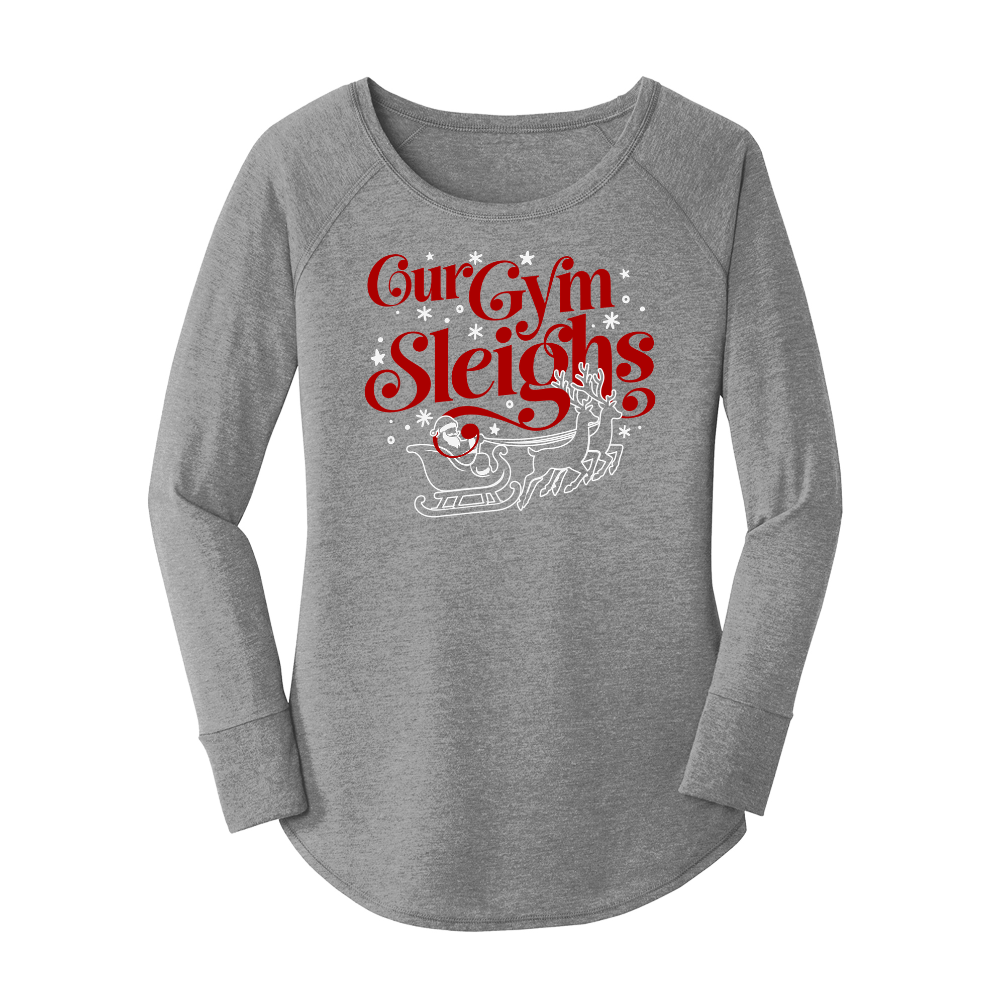 Womens X-Small Grey Long Sleeve Tunic Tee