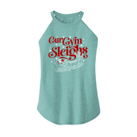Womens X-Small Teal Rocker Tank Top