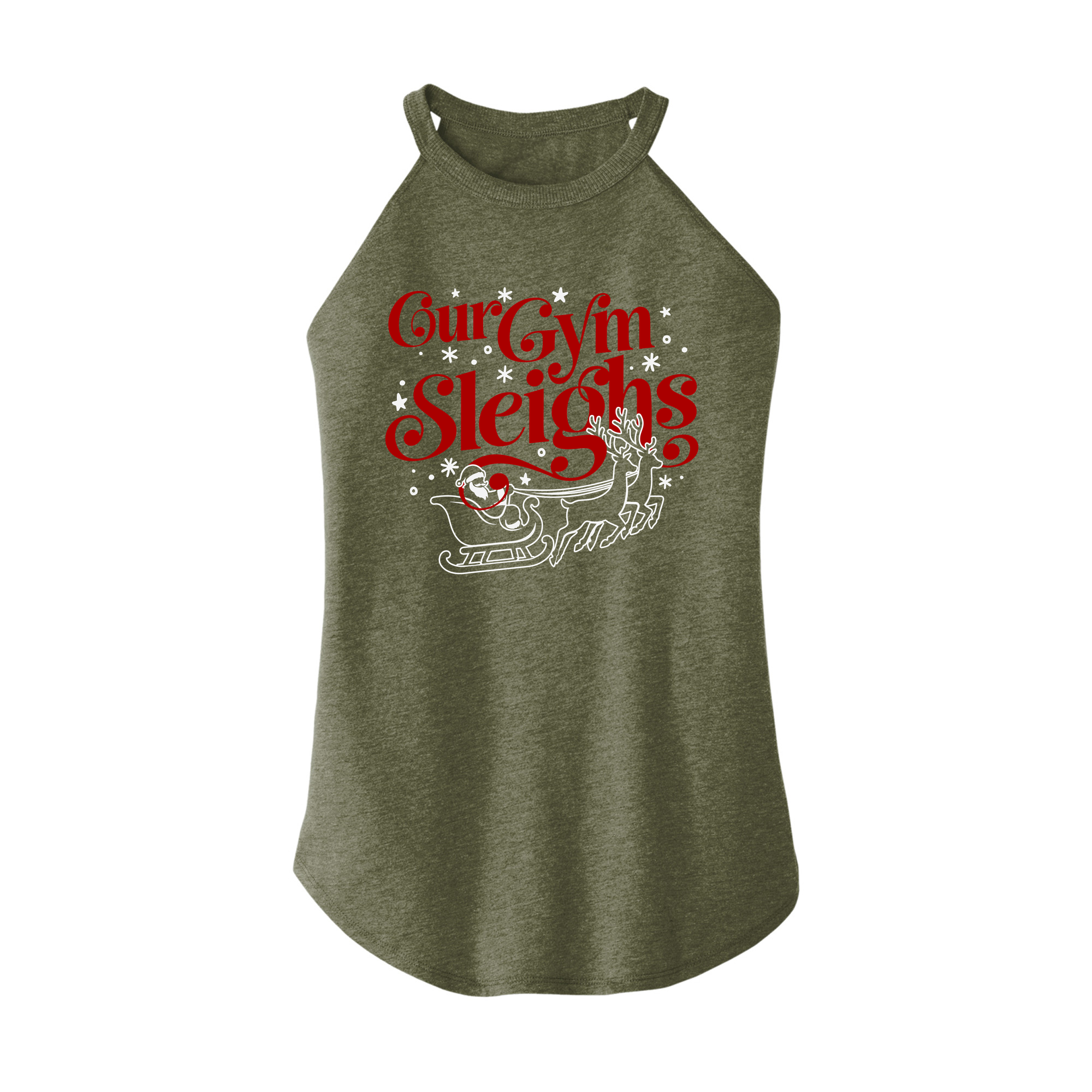 Womens X-Small Military Green Rocker Tank Top
