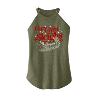 Womens X-Small Military Green Rocker Tank Top