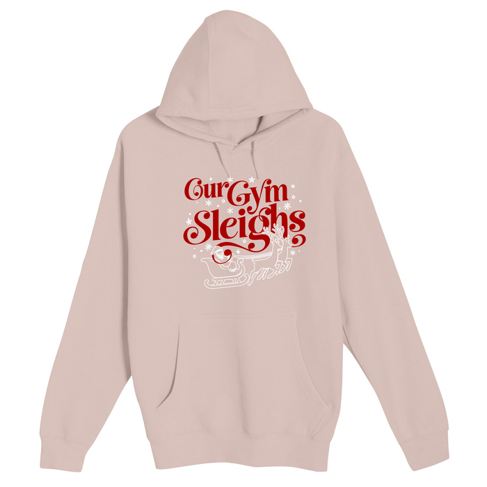 Unisex Small Light Pink Pullover Hooded Sweatshirt