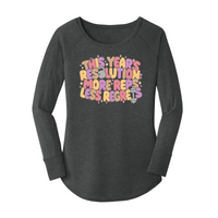 Womens X-Small Dark Heather Gray Long Sleeve Tunic Tee