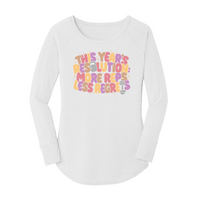 Womens X-Small White Long Sleeve Tunic Tee