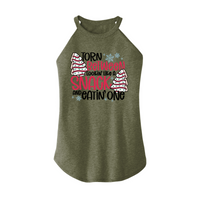 Womens X-Small Military Green Rocker Tank Top