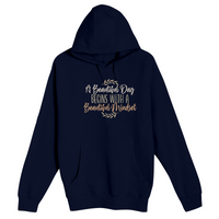 Unisex Small Navy Pullover Hooded Sweatshirt