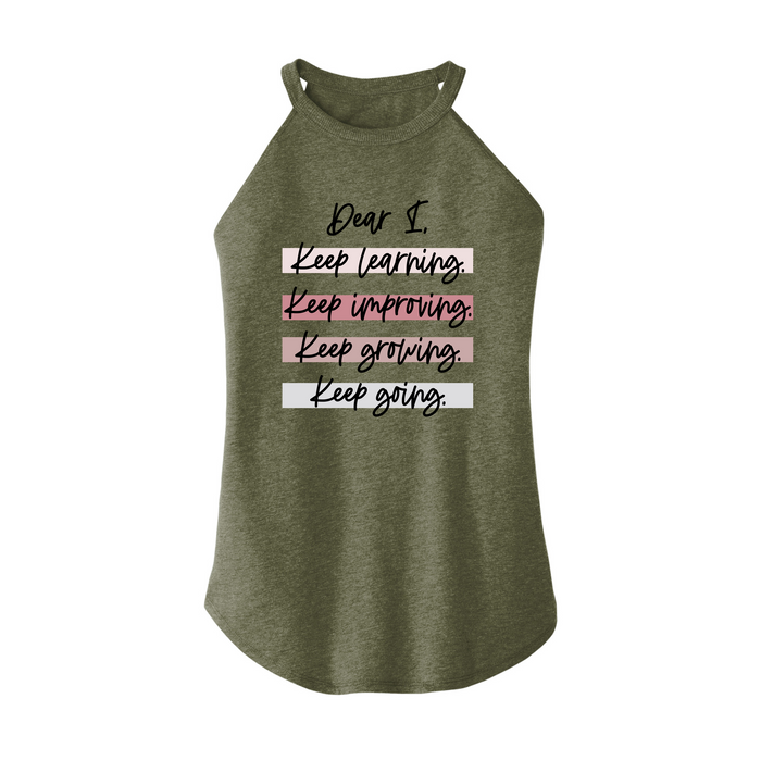 Womens X-Small Military Green Rocker Tank Top