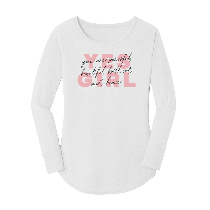Womens X-Small White Long Sleeve Tunic Tee