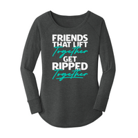 Womens X-Small Dark Heather Gray Long Sleeve Tunic Tee