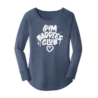 Womens X-Small Navy Heather Long Sleeve Tunic Tee