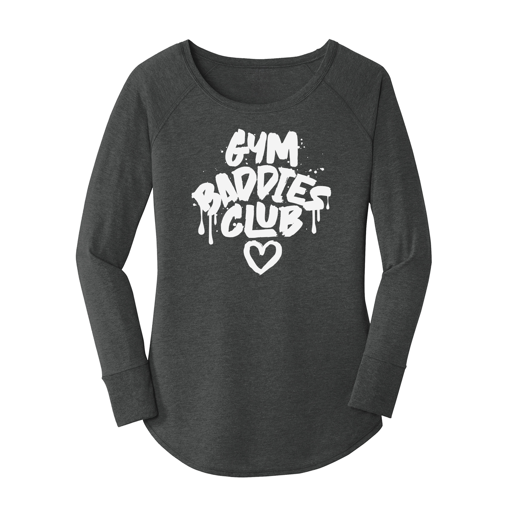 Womens X-Small Dark Heather Gray Long Sleeve Tunic Tee