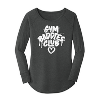 Womens X-Small Dark Heather Gray Long Sleeve Tunic Tee