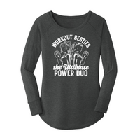 Womens X-Small Dark Heather Gray Long Sleeve Tunic Tee