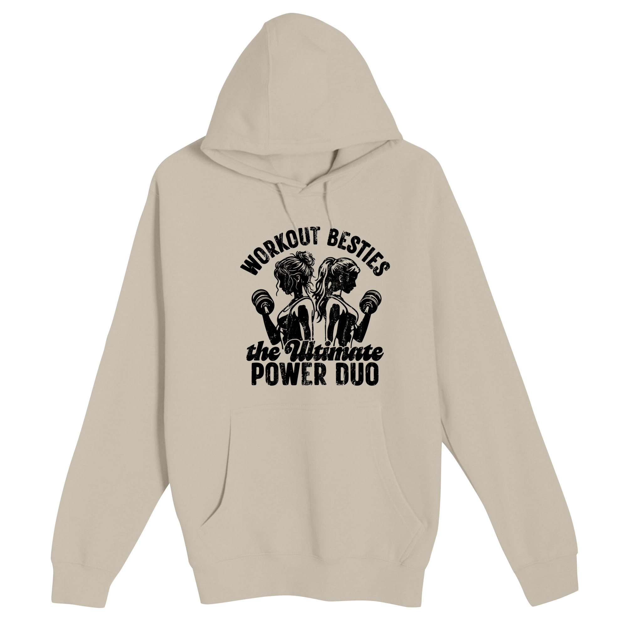 Unisex Small Natural Pullover Hooded Sweatshirt