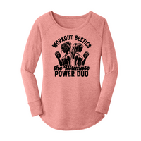 Womens X-Small Light Pink Long Sleeve Tunic Tee