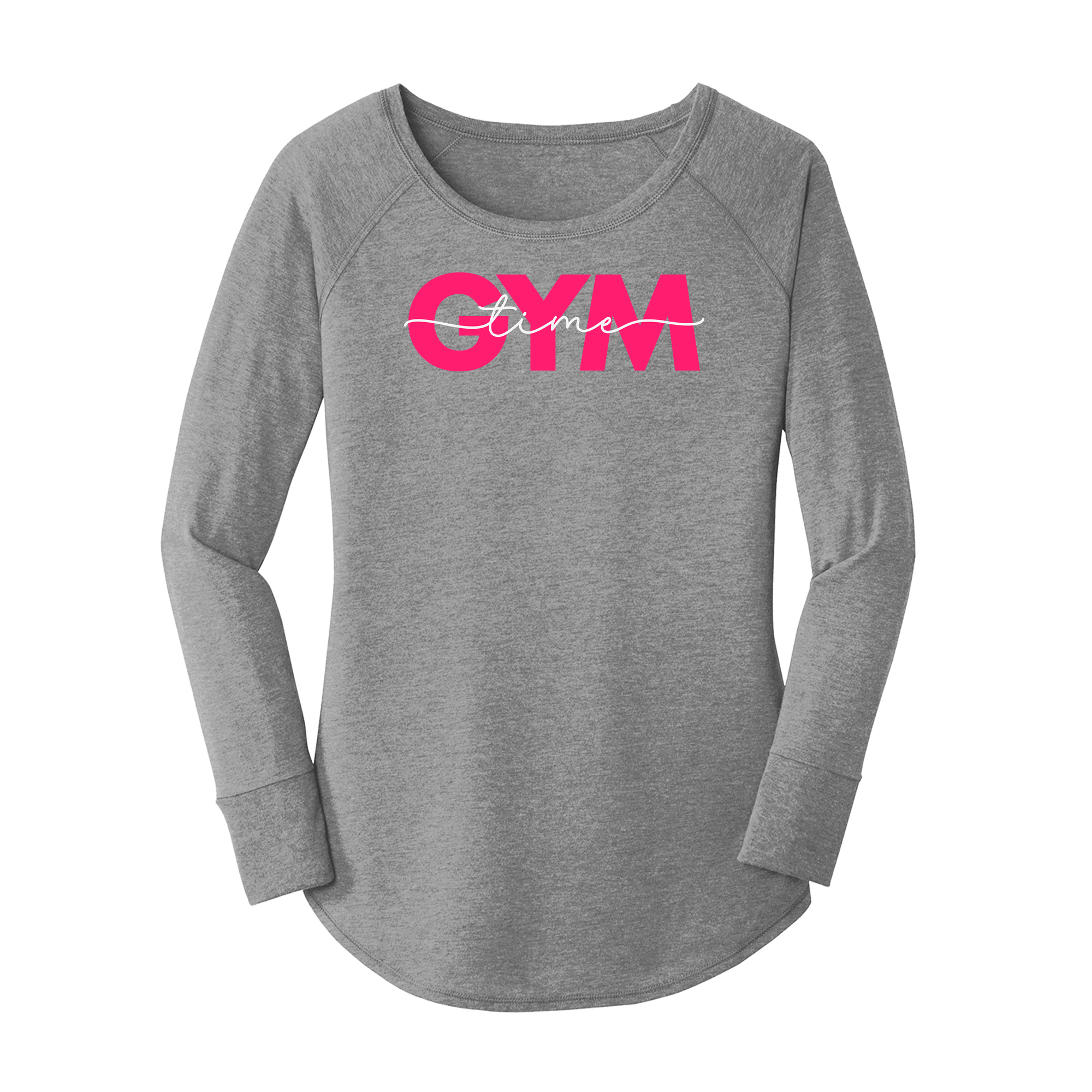 Womens X-Small Grey Long Sleeve Tunic Tee