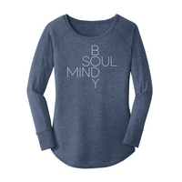 Womens X-Small Navy Heather Long Sleeve Tunic Tee