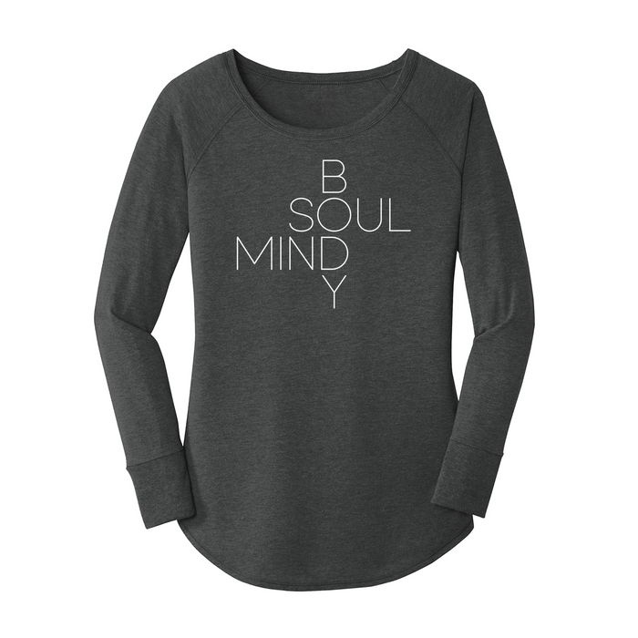 Womens X-Small Dark Heather Gray Long Sleeve Tunic Tee