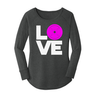 Womens X-Small Dark Heather Gray Long Sleeve Tunic Tee