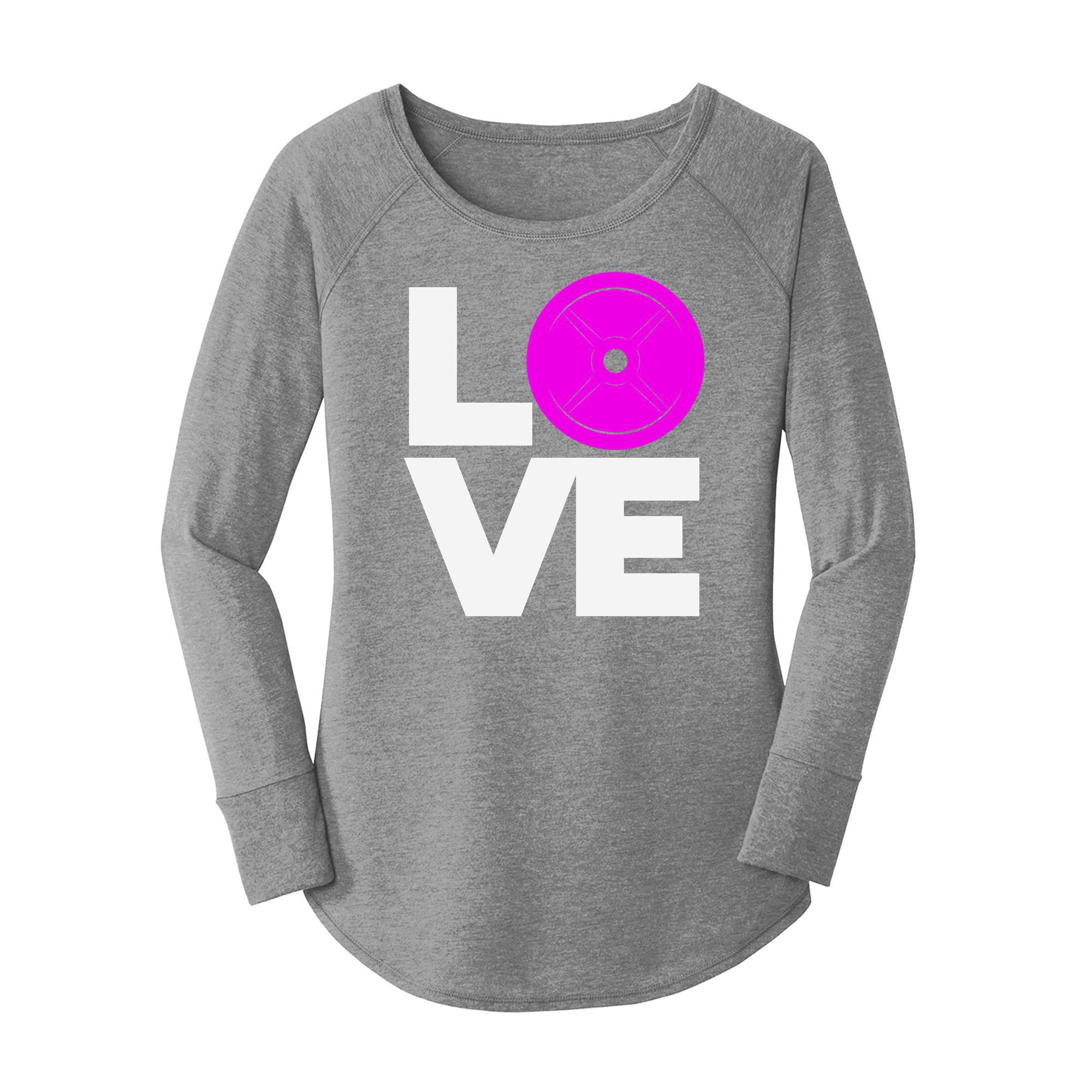 Womens X-Small Grey Long Sleeve Tunic Tee