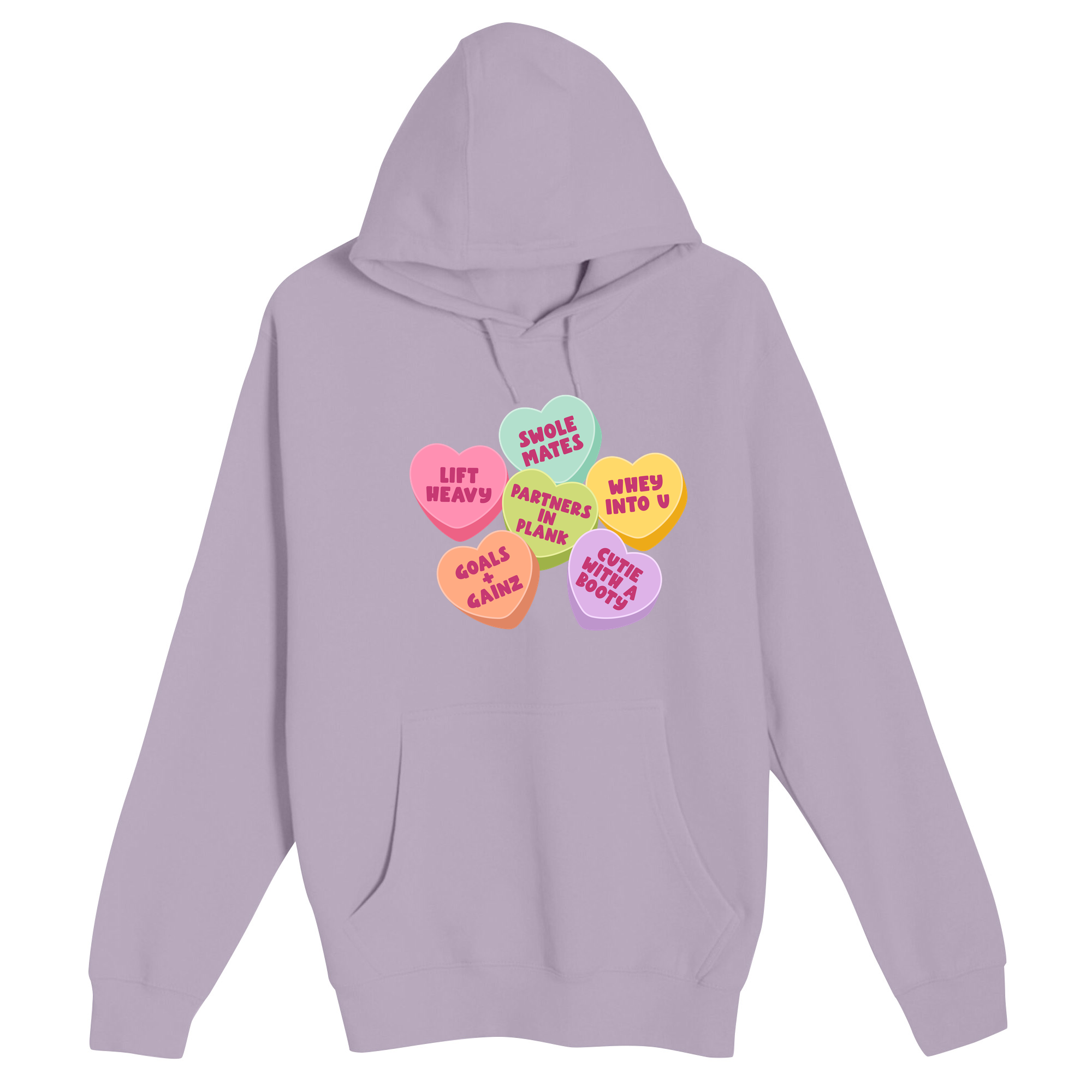 Unisex Small Lilac Pullover Hooded Sweatshirt