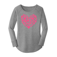 Womens X-Small Grey Long Sleeve Tunic Tee