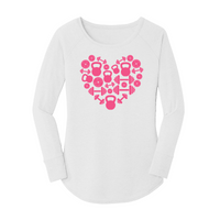 Womens X-Small White Long Sleeve Tunic Tee
