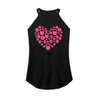 Womens X-Small Black Rocker Tank Top