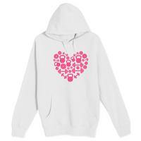 Unisex Small White Pullover Hooded Sweatshirt