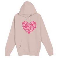 Unisex Small Light Pink Pullover Hooded Sweatshirt