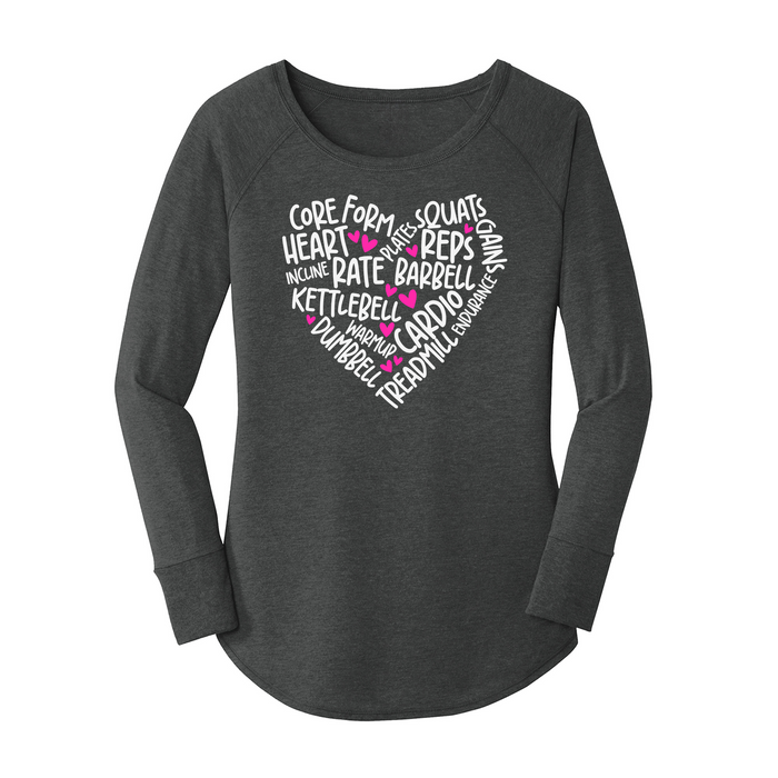 Womens X-Small Dark Heather Gray Long Sleeve Tunic Tee