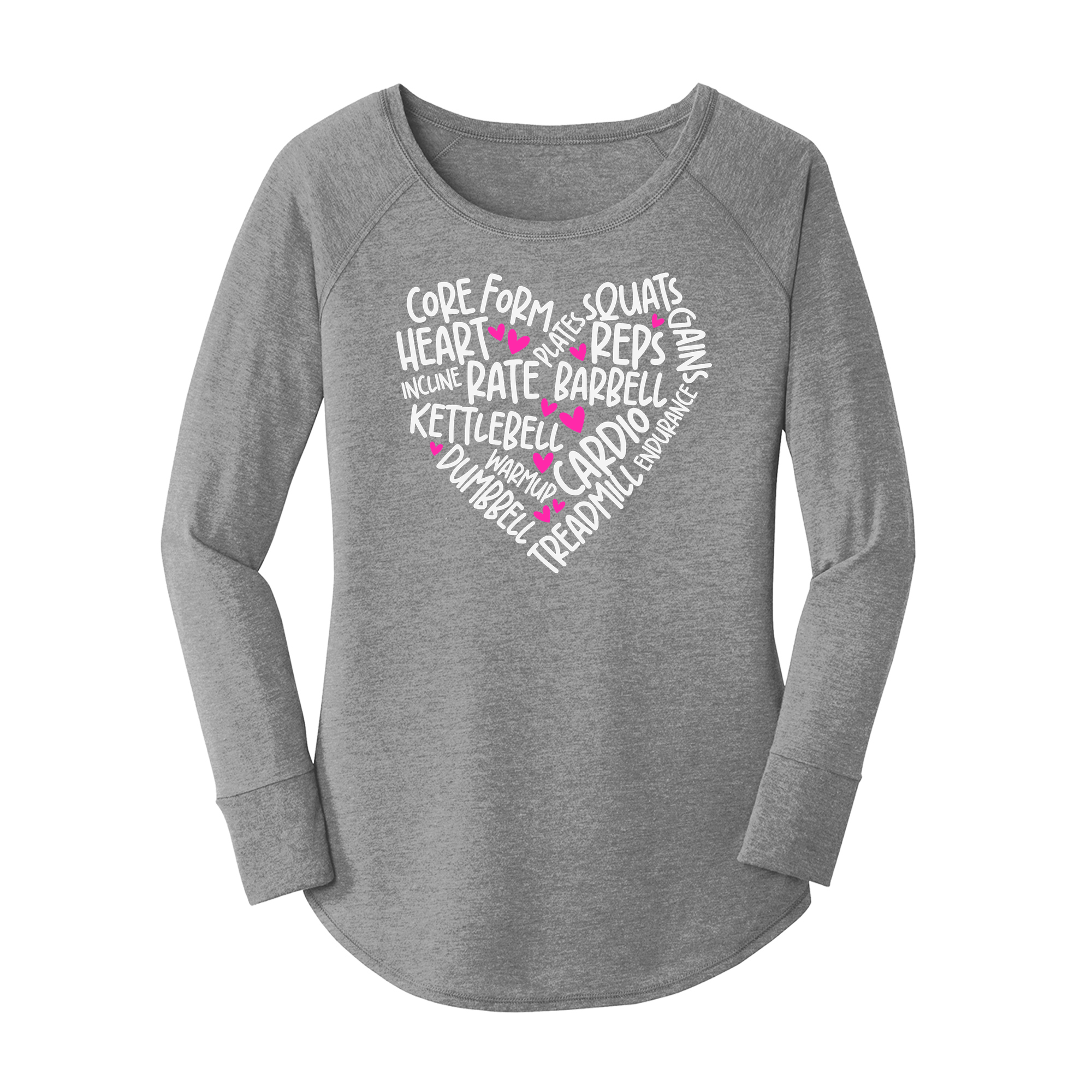 Womens X-Small Grey Long Sleeve Tunic Tee