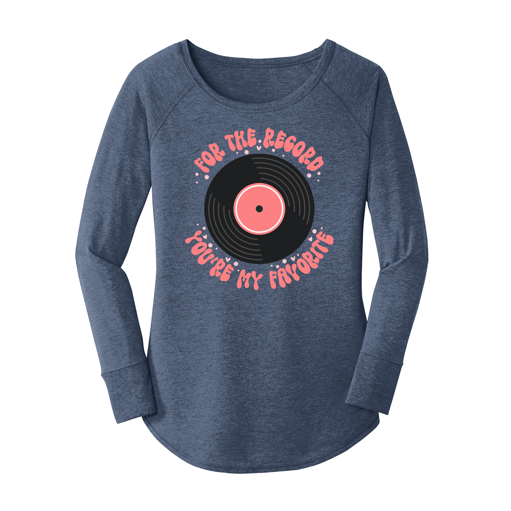 Womens X-Small Navy Heather Long Sleeve Tunic Tee