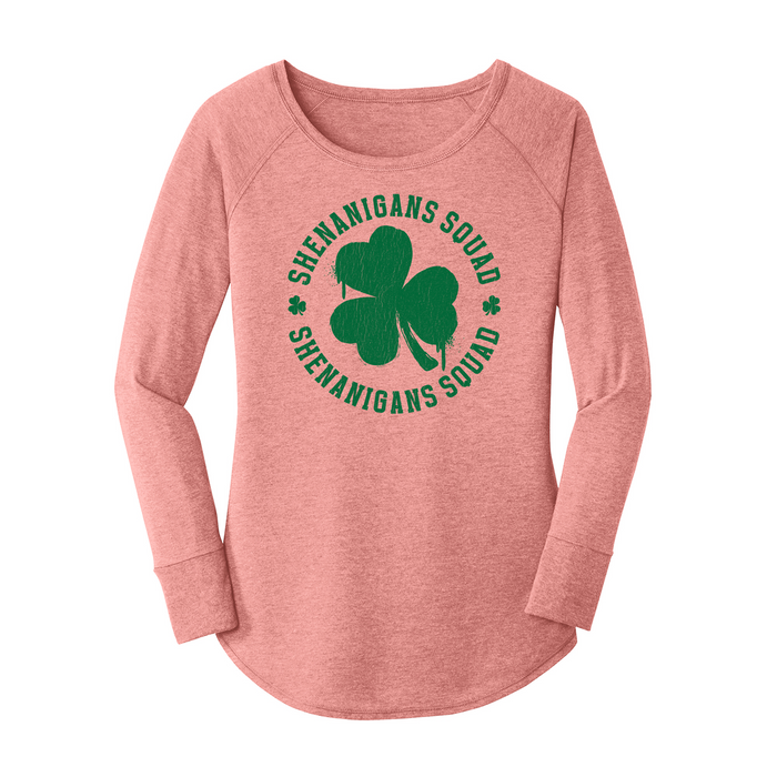 Womens X-Small Light Pink Long Sleeve Tunic Tee