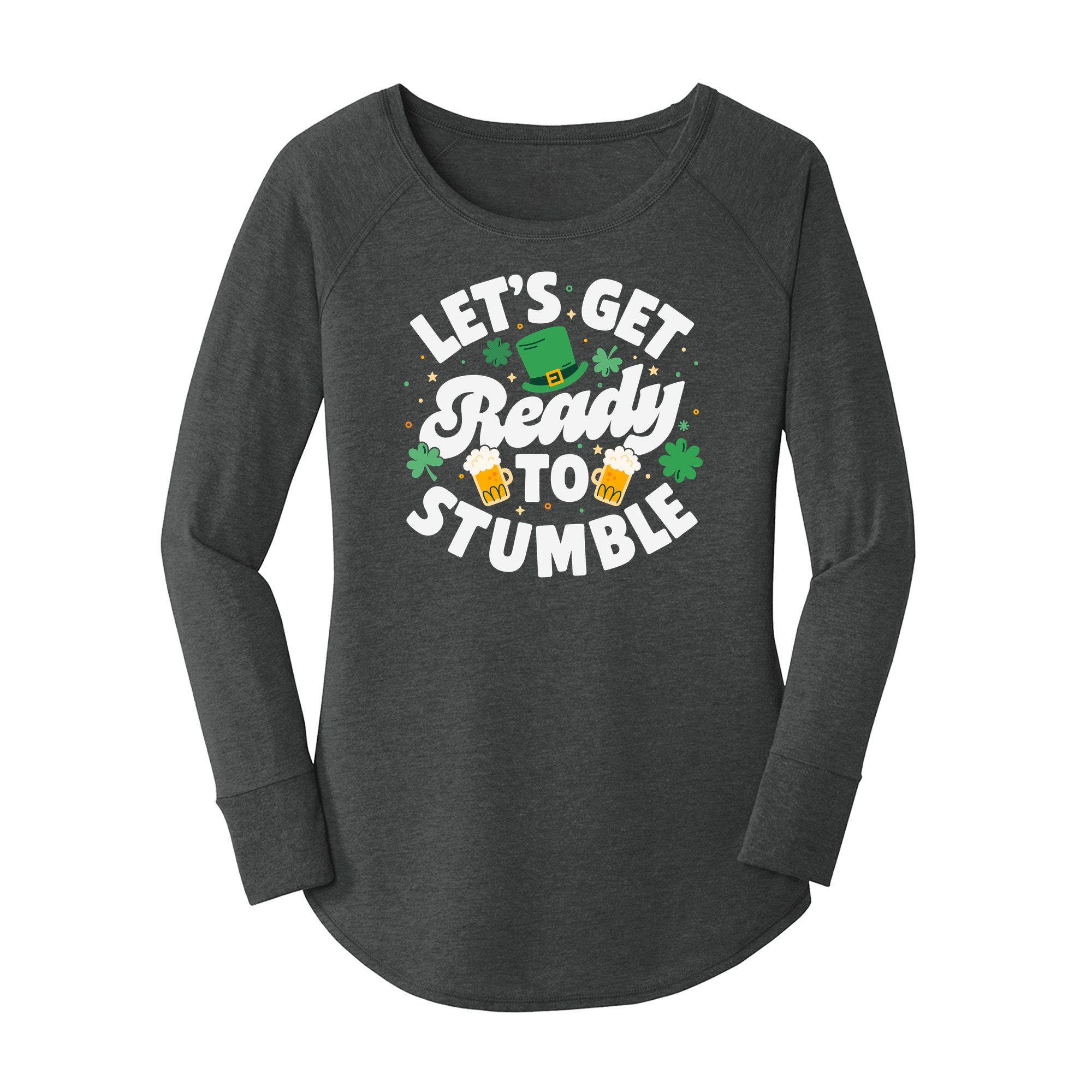 Womens X-Small Dark Heather Gray Long Sleeve Tunic Tee