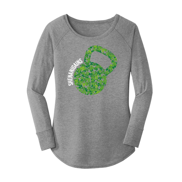 Womens X-Small Grey Long Sleeve Tunic Tee