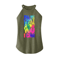 Womens X-Small Military Green Rocker Tank Top