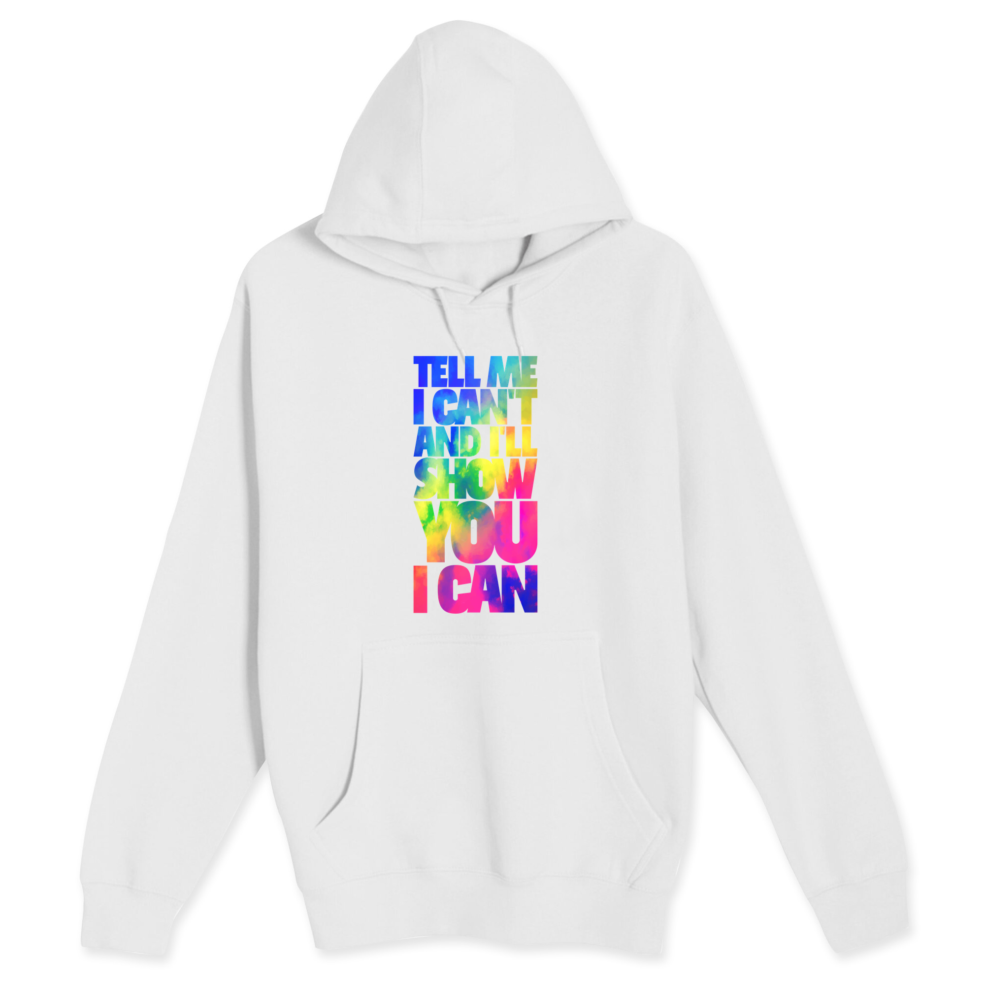 Unisex Small White Pullover Hooded Sweatshirt