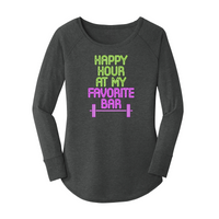 Womens X-Small Dark Heather Gray Long Sleeve Tunic Tee