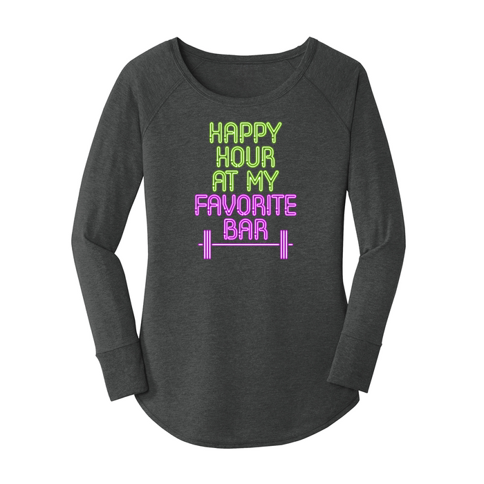 Womens X-Small Dark Heather Gray Long Sleeve Tunic Tee