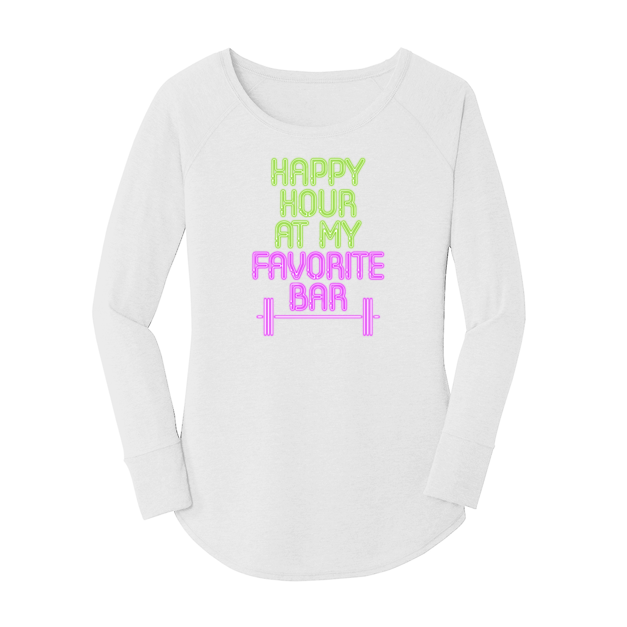 Womens X-Small White Long Sleeve Tunic Tee