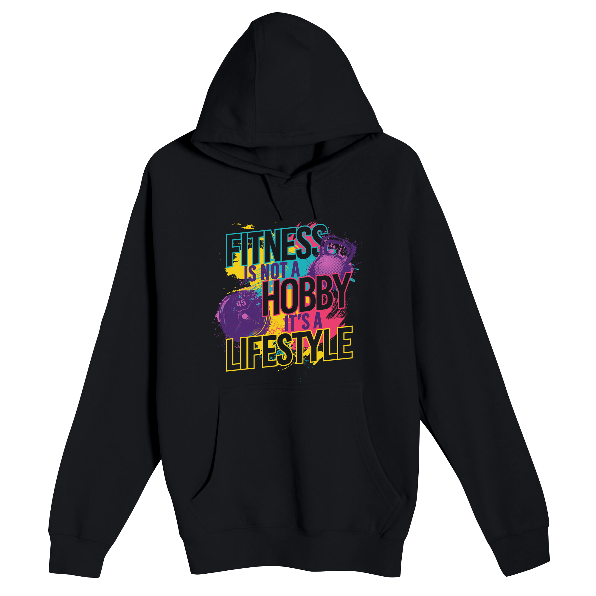 Unisex Small Black Pullover Hooded Sweatshirt
