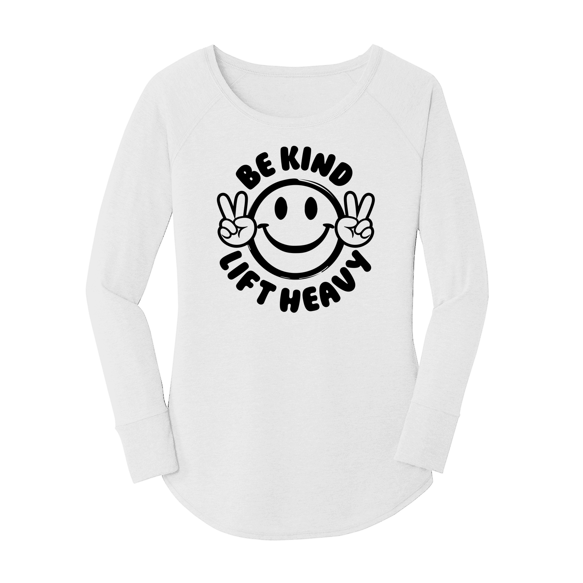 Womens X-Small White Long Sleeve Tunic Tee