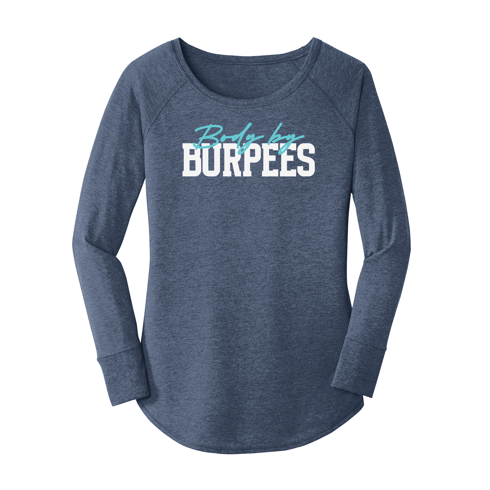 Womens X-Small Navy Heather Long Sleeve Tunic Tee