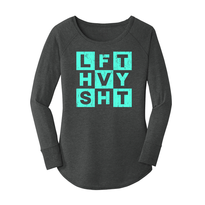 Womens X-Small Dark Heather Gray Long Sleeve Tunic Tee