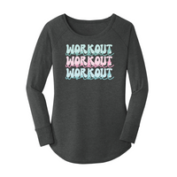 Womens X-Small Dark Heather Gray Long Sleeve Tunic Tee