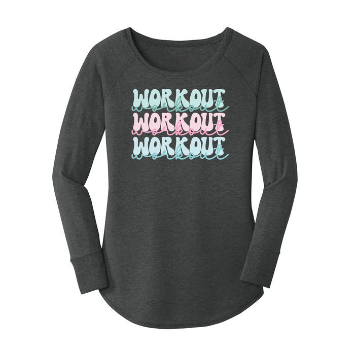 Womens X-Small Dark Heather Gray Long Sleeve Tunic Tee