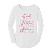 Womens X-Small White Long Sleeve Tunic Tee